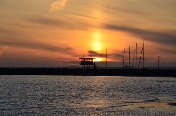 Obraz premium Sunset in Helsingborg, Sweden