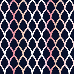 Fototapeta premium Scales with rose gold gradient on dark blue background