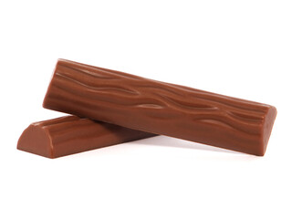 Chocolate bars isolated on white background	