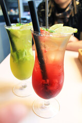 cocktail with lime and mint