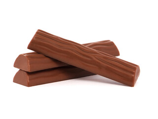 Chocolate bars isolated on white background