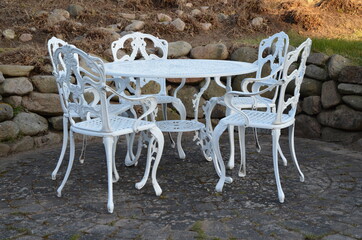 Empty chairs during corona pandemic. Saty at home.