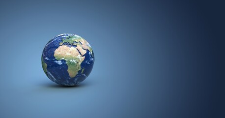 earth globe on dark blue background