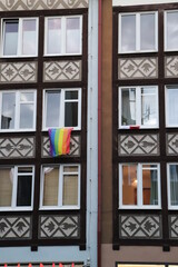 LGBT windows on the facade of a building
