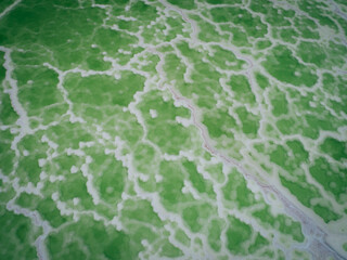 Aerial view of beautiful salty lake
