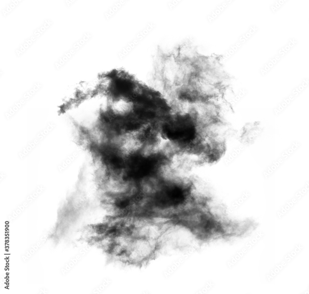 Canvas Prints Black smoke isolated on white