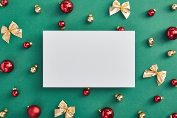 Empty paper blank with christmas decoration frame