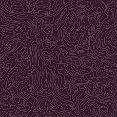 Doodle large and middle pink shapes on dark purple-violet background. Seamless decorative fashion pattern. Suitable for packaging, textile, wallpaper.