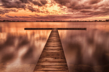 Sunrise at the old jetty, Lake Wendouree, Ballarat