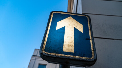Close up of one way street sign