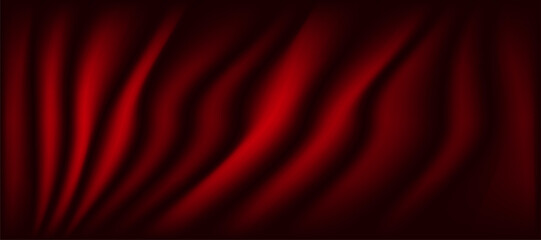 Red silk background illustration Has a luxurious fabric texture The pattern is folded into a soft wave-01