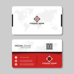 Modern business card template. Personal visiting card with company logo. Vector business card template. Visiting card for business and personal use. Vector illustration design.