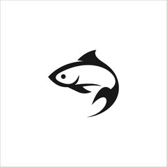 fish logo design silhouette icon vector