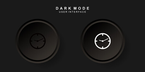 Simple Creative Hour User Interface in Neumorphism Design. Simple, modern and minimalist. Smooth and soft 3D user interface. Dark mode. For website or apps design. Icon Hour Vector Illustration.