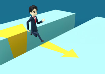 Manager jumping near career gap