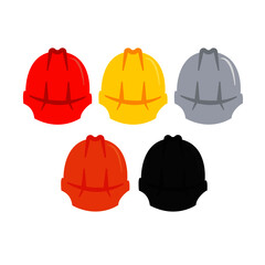 Set of front safety helmet on white background,vector