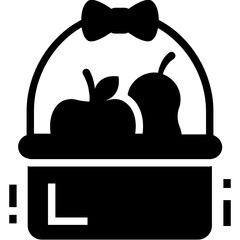 
Apples and mango, glyph design of fruit basket 
