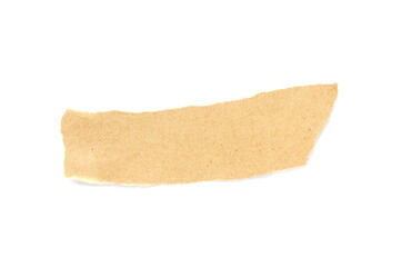 Fototapeta na wymiar Recycled paper craft stick on a white background. Brown paper torn or ripped pieces of paper isolated on white background.