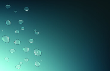 Drop of water on a gray background. Realistic drops. Vector illustration.