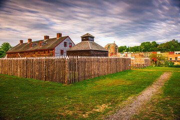 Augusta, Maine, USA at historic Fort Western - obrazy, fototapety, plakaty