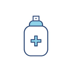 Antiseptic spray blue line icon. Antiseptic outline bottle vector illustration isolated on white background.