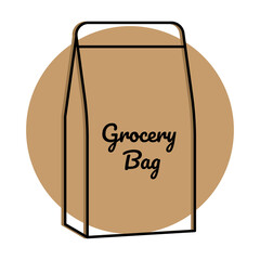 Empty grocery bag icon. Shopping bag icon - Vector