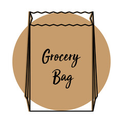 Empty grocery bag icon. Shopping bag icon - Vector