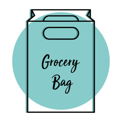 Empty grocery bag icon. Shopping bag icon - Vector