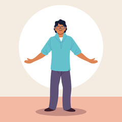 young man wearing casual clothes