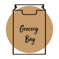 Empty grocery bag icon. Shopping bag icon - Vector