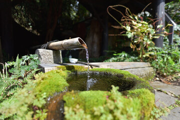 黒川温泉にあるししおどし