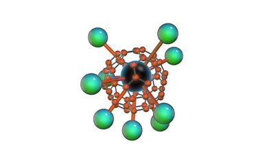 Complex and complicated molecular structure 3D rendering and 3d illustration