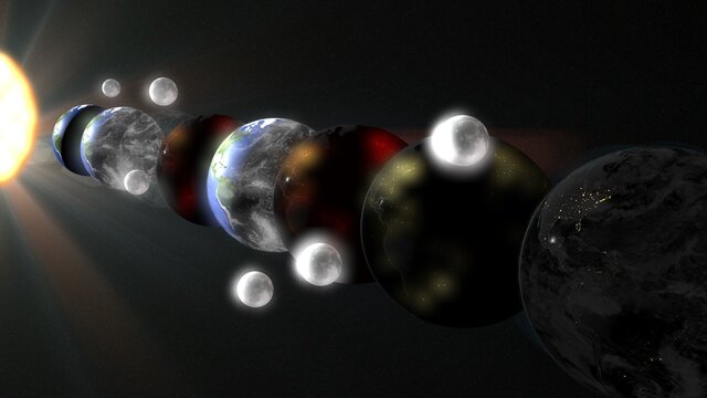 Parallel universe multiple earth illustration realistic 3D rendering and 3d illustration