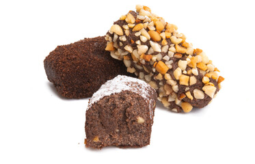 chocolate brownies isolated