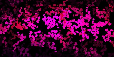 Fototapeta na wymiar Dark pink vector backdrop with chaotic shapes.