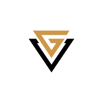 Initial letter vg logo or gv logo vector design template
