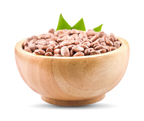Pile of pinto beans isolated on white
