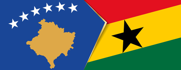 Kosovo and Ghana flags, two vector flags.