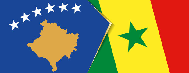 Kosovo and Senegal flags, two vector flags.