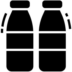
Icon of milk bottles in filled vector style 
