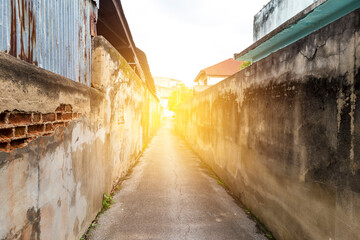 Ancient alley of the old town in northern Thailand