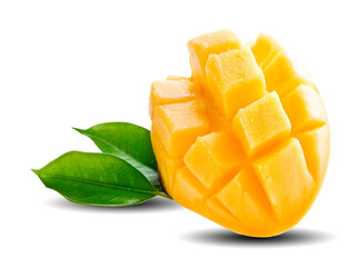 mango slice isolated on white background