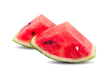 Sliced watermelon isolated on white background.