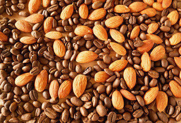 mixed almond and coffee background