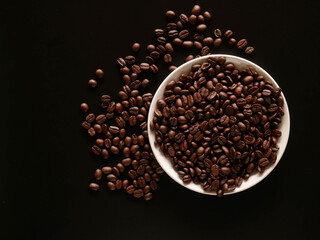 coffee beans background, organic coffee seed