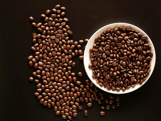 coffee beans background, organic coffee seed