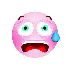 Cute Emoticon with Cartoon Style on White Background . Isolated Vector Illustration 