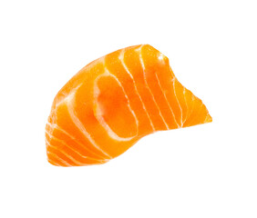 Salmon Sashimi on white background