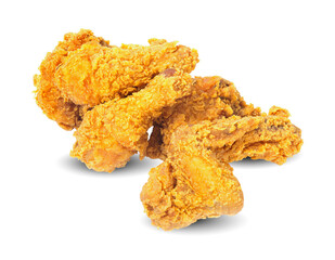 Fried chicken isolated white background