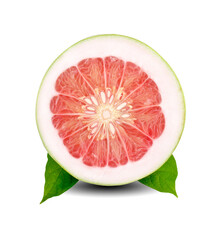 Thailand pomelo isolated on white background.